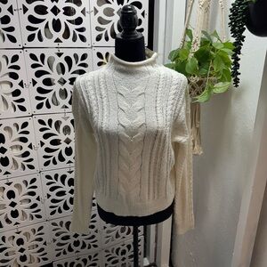 Elegant Cream Cable Knit Sweater